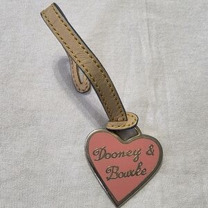 Dooney & Bourke Pink Heart Hangtag with Tan Strap